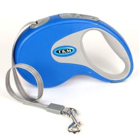 Retractable Pet Leash Automatic with Nylon Ribbon Cord Soft Hand Grip Extendable Traction Rope Break & Lock System - blue 5M