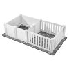 Puppy Dog Whelping Pen Box Adjustable Door Height for Medium Dogs 73x38x19.7 in - Gray - Medium Dog M