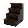 PawHut Pet Stairs, Pet Steps with Cushioned Removable Covering, for Small Dogs and Cats Up To 22 Lbs., Brown - Brown