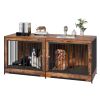 VEVOR Dog Crate Furniture 75 in Indoor Wooden Dog Kennel with Divider and Tray - 74.84x26.38x32.44 inch