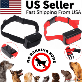 Automatic Anti Bark Barking Dog Shock Control COLLAR Device Small Medium Large - Red