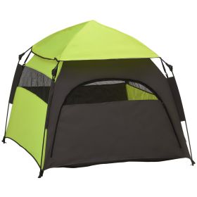 PawHut Extra Large Dog Portable Camping Tent with Carrying Bag for Beach Backyard Home in Green - Green