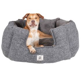DGS Pet Products Chill Kuzzi FIR Round Bed Small Grey 23" x 23" x 12" - Grey - Large