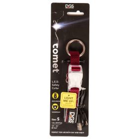 DGS Pet Products Comet Rechargeable Light Up Dog Collar Small Red 13.5" - 16" x 0.6" - Red - Small