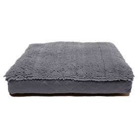 DGS Pet Products Dirty Dog Rectangle Bed Medium Brown 26" x 34" x 4" - Cool Grey - Medium
