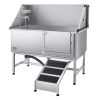 62 Inch Dog Grooming Bath Tub Stainless Steel w Ramp Water Filter - 62 inch/Ramp/Right