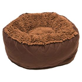 DGS Pet Products Dirty Dog Round Bed Large Brown 25" x 25" x 8" - Brown - Large