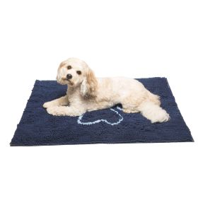 DGS Pet Products Dirty Dog Door Mat Small Mocha Brown 23" x 16" x 2" - Bermuda Blue - Medium