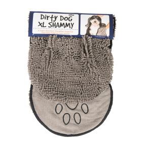 DGS Pet Products Dirty Dog Shammy Towel Extra Large Brown 16" x 38" x 0.5" - Grey - Extra Large