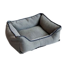 DGS Pet Products Repelz-It Upholstery Chenille Lounger Pet Bed Extra Small Blue/Grey 19" x 15" x 7.1" - Grey/Blue - Extra Small