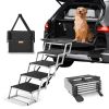VEVOR Dog Stair for Cars 5-step Folding Dog Steps Aluminum Loads up to 150 lbs - Default