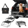 VEVOR Dog Stair for Cars 4-step Folding Dog Steps Aluminum Loads up to 250 lbs - Default
