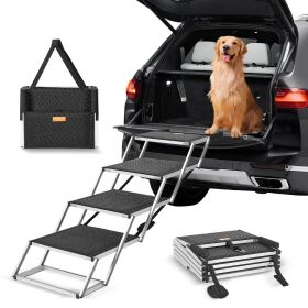 VEVOR Dog Stair for Cars 4-step Folding Dog Steps Aluminum Loads up to 250 lbs - Default