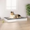 Dog Bed White 36"x25.2"x3.5" Solid Wood Pine - White