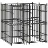 Outdoor Dog Kennel Steel 39.7 ft² - Black