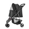 Pet Stroller Foldable 3 Wheels Dog Stroller with Brake up to 35lbs Travel Camp - Medium-3 Wheels