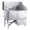 50 Inch Dog Grooming Bath Tub Stainless Steel w Ramp Faucet Left Door - No/Left