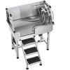 34" Dog Grooming Bath Tub Stainless Steel w Stairs Faucet Left Door - 34 inch/Stairs/Left