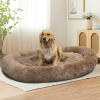 Large Dog Bed 67x43x8 Inches - Super Soft, Machine Washable & Portable With Handles, Non-Slip Bottom For Safety - Brown