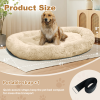 Large Dog Bed 67x43x8 Inches - Super Soft, Machine Washable & Portable With Handles, Non-Slip Bottom For Safety - Beige