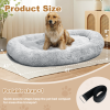 Large Dog Bed 67x43x8 Inches - Super Soft, Machine Washable & Portable With Handles, Non-Slip Bottom For Safety - Gray