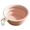 Macaron Color Portable Foldable Travel Bowl for Cats Dogs Lightweight Space-Saving Pet Feeding Drinking Outdoor Use 350ml - Pink