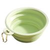 Macaron Color Portable Foldable Travel Bowl for Cats Dogs Lightweight Space-Saving Pet Feeding Drinking Outdoor Use 350ml - Green