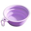 Macaron Color Portable Foldable Travel Bowl for Cats Dogs Lightweight Space-Saving Pet Feeding Drinking Outdoor Use 350ml - Purple