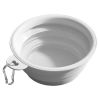 Macaron Color Portable Foldable Travel Bowl for Cats Dogs Lightweight Space-Saving Pet Feeding Drinking Outdoor Use 350ml - Gray