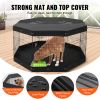 Dog Playpen 8 Panels Foldable Metal Dog Exercise Pen with Pad Cover 30"H - 30 x 24 in - Mat with Top Cover