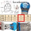 4 Pcs Indoor Cats Dogs Knitted Socks Blue Panda Dog Paw Protection Foot Covers Scratch Dirt Resistant Puppy Teddy Corgi Pet Shoes - Default