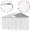 Outdoor Dog Kennel with Roof Silver 9.8'x14.8'x8.2' Galvanized Steel - Silver