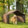 PawHut Portable Dog Tent Water Resistant for Outdoor Shade Protection, Brown - Brown