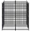 Outdoor Dog Kennel Steel 39.7 ft² - Black