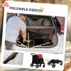 PawHut Pet Stroller Dog Cat Carriage One Click Fold with Universal Front Wheels Shock Absorber Brakes Storage Bags Mesh Window - default