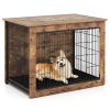 Dog Crate Furniture with Cushion and Double Doors for Small/Medium Dogs - 32 inches