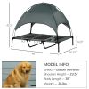 PawHut 48" x 36" Elevated Portable Dog Cot Cooling Pet Bed with UV Protection Canopy Shade - Default Title