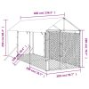 Outdoor Dog Kennel Silver Galvanized steel 6.6 x 19.7 x 8.2 ft - Silver