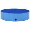 Foldable Dog Swimming Pool Blue 47.2"x11.8" PVC - Blue