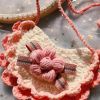 Pink Flower Handmade Crochet Pet Collar Knitted Bib Necklace Cute Lace Cat Collar Dog Scarf - Default