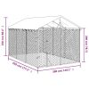 Outdoor Dog Kennel with Roof Silver 9.8'x14.8'x8.2' Galvanized Steel - Silver