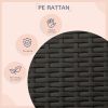 PawHut Wicker Dog Bed Outdoor Elevated with Rattan Canopy Cushioned PE Rattan Dog Cat House Sleeping Pad Cream - default