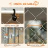 PawHut Outdoor Dog Kennel Galvanized Steel Fence with Cover Secure Lock Mesh Sidewalls for Backyard 13' x 13' x 7.5' - default