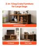 VEVOR Dog Crate Furniture 75 in Indoor Wooden Dog Kennel with Divider and Tray - 74.84x26.38x32.44 inch