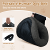 Large Dog Bed 67x43x8 Inches - Super Soft, Machine Washable & Portable With Handles, Non-Slip Bottom For Safety - DarkGrey