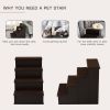 PawHut Pet Stairs, Pet Steps with Cushioned Removable Covering, for Small Dogs and Cats Up To 22 Lbs., Brown - Brown
