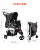 Pet Stroller Foldable 3 Wheels Dog Stroller with Brake up to 35lbs Travel Camp - Medium-3 Wheels