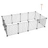 Pet Playpen, Small Animal Cage Indoor Portable Metal Wire Yard Fence for Small Animals, Guinea Pigs, Rabbits Kennel Crate Fence Tent YF - Black