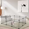 Pet Playpen, Small Animal Cage Indoor Portable Metal Wire Yard Fence for Small Animals, Guinea Pigs, Rabbits Kennel Crate Fence Tent YF - Black