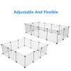 Pet Playpen, Small Animal Cage Indoor Portable Metal Wire Yard Fence for Small Animals, Guinea Pigs, Rabbits Kennel Crate Fence Tent YF - Black